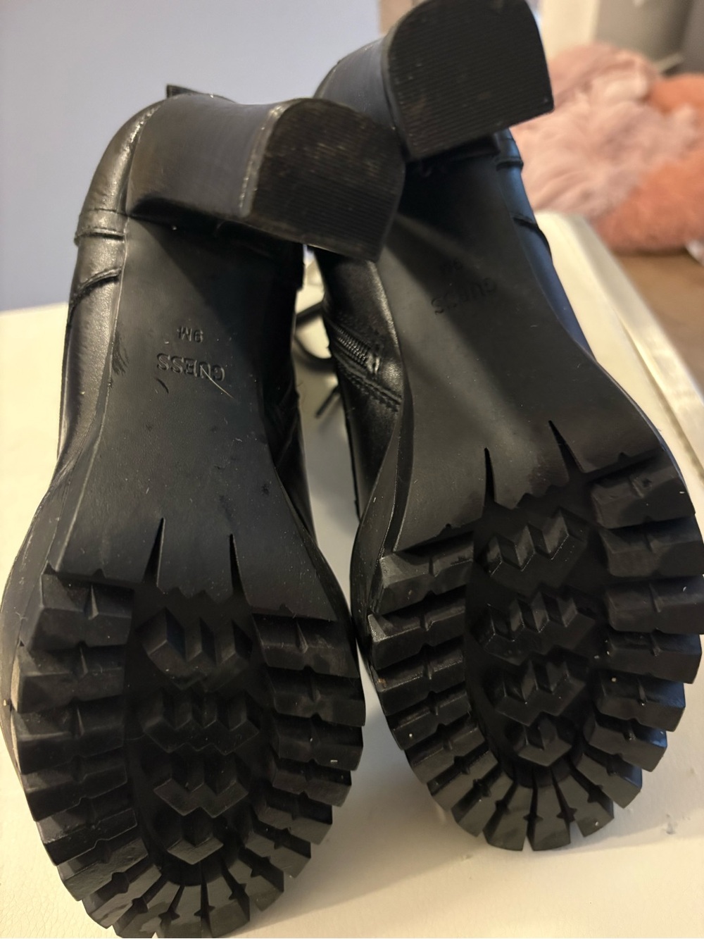 New Guess Black Lace-Up Platform Heeled Ankle Boots - Picture 4 of 4